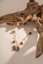 Golden Necklace with Natural Stones – Tiger's Eye, Turquoise: Multicolore