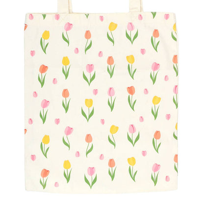 Spring Tulip Print Tote Bag