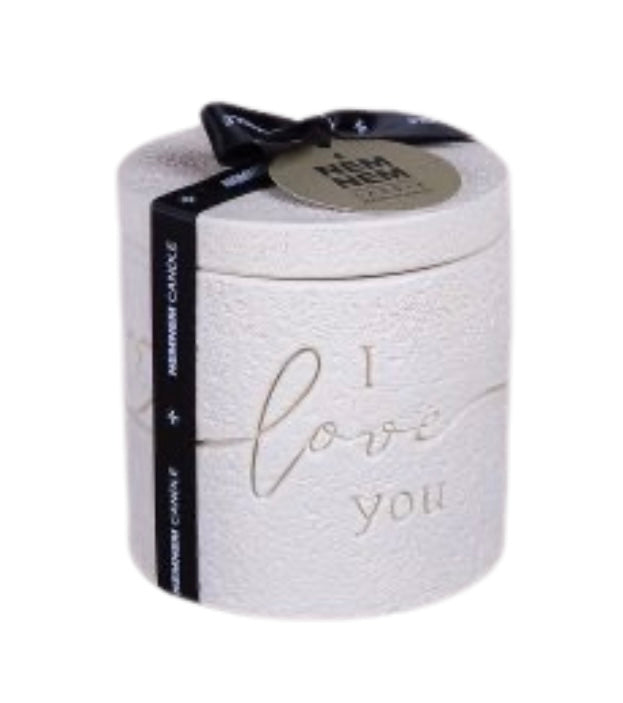 I Love you Cylinder Jar Large Beige