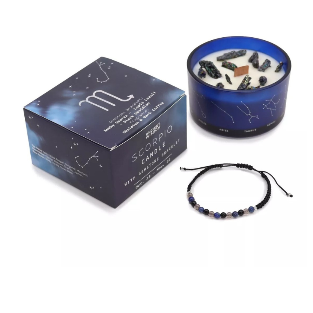 Scorpio Candle With Bracelet
