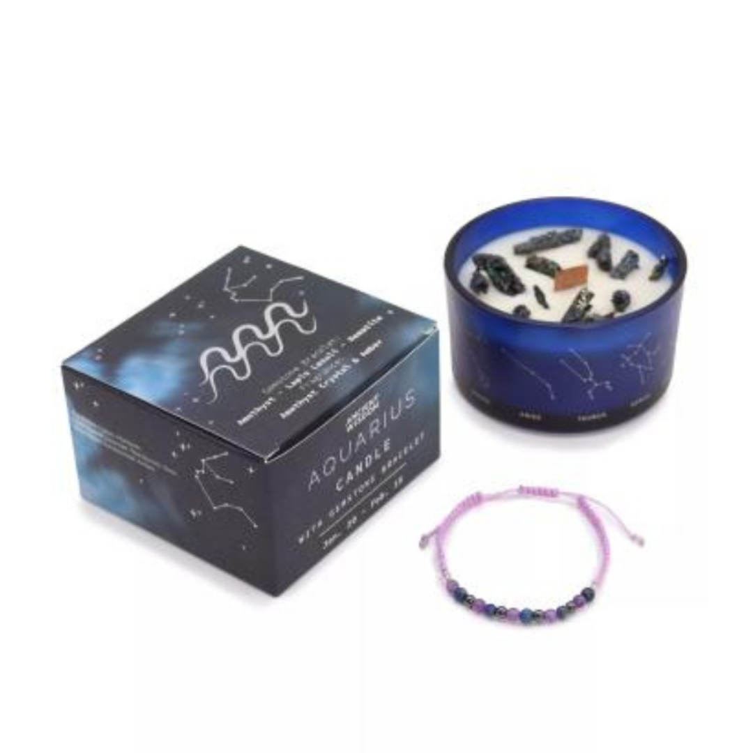 Aquarius Candle With Bracelet