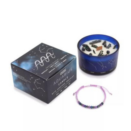 Aquarius Candle With Bracelet