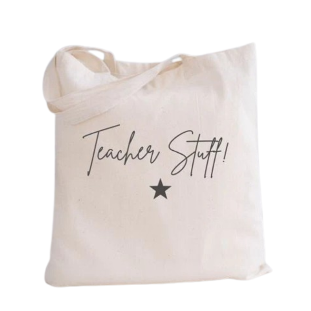 Teacher Stuff! 100% Organic Cotton Natural Tote Bag