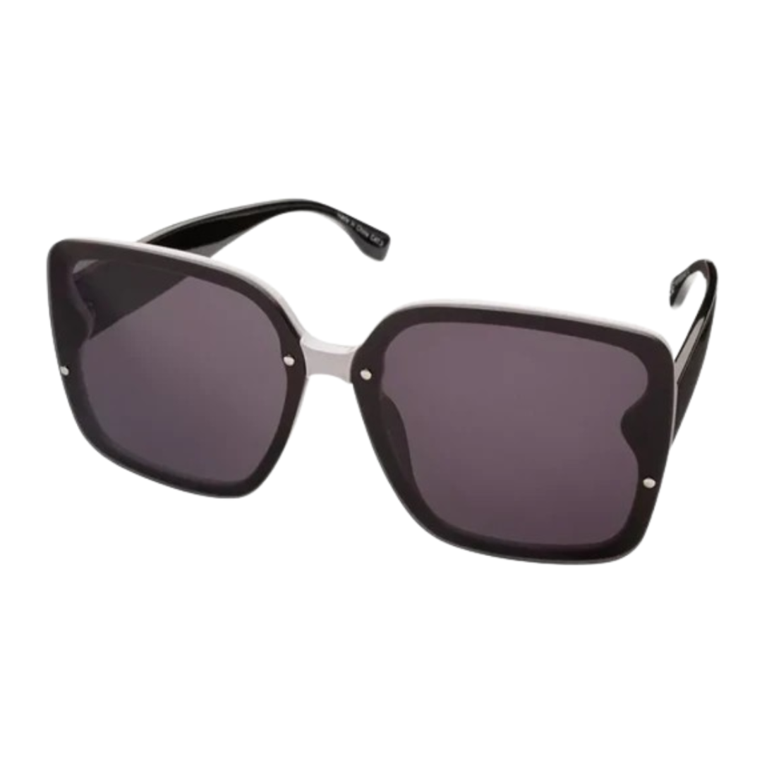 Le Square With Frame With Black Temples Sunglasses