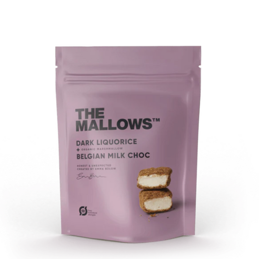 DARK LIQUORICE + BELGIAN MILK CHOC 90g