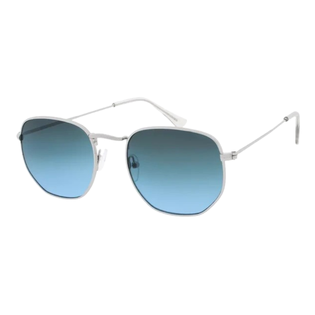 August Silver frame with Green / Blue lens Sunglasses