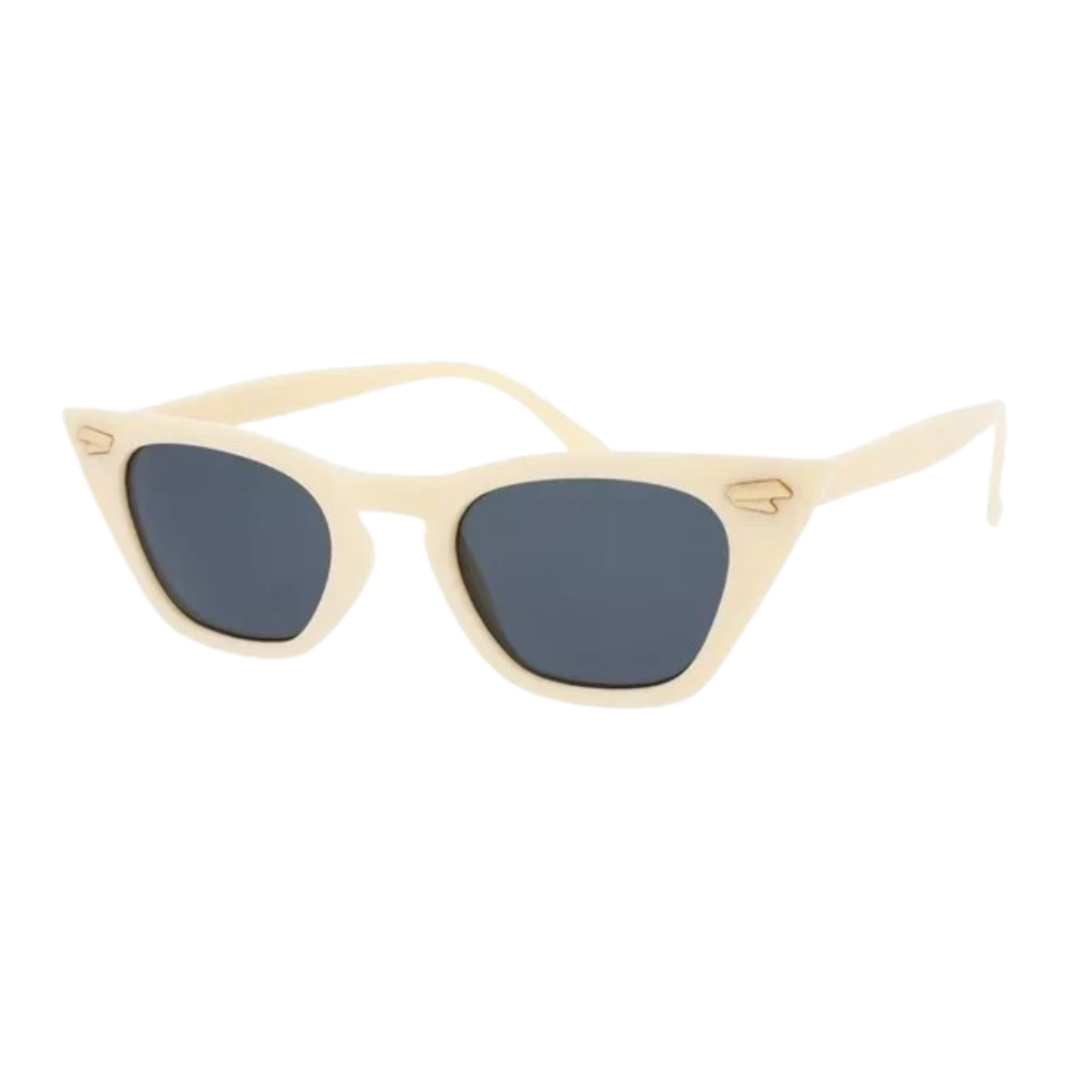 Grace With White Frame & Grey Lens Sunglasses
