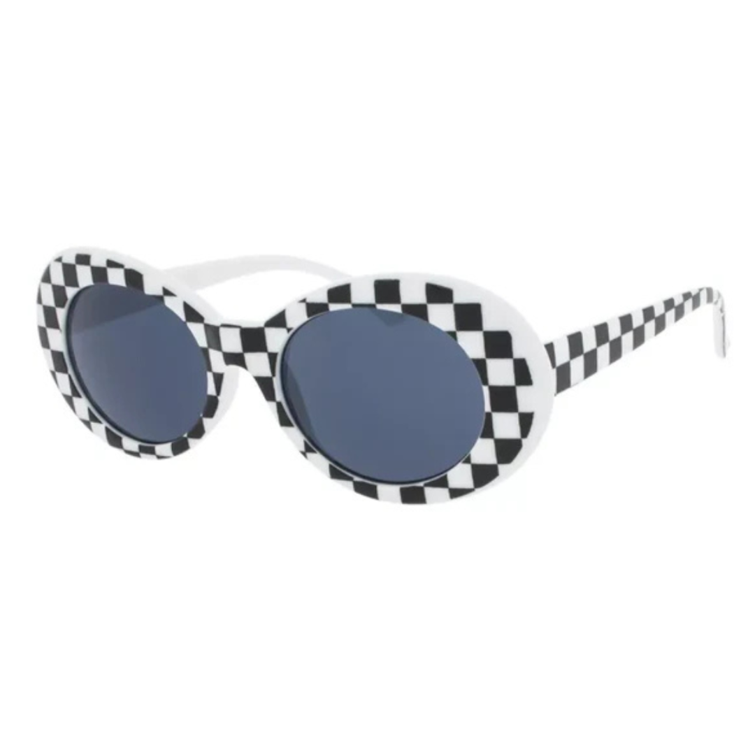 Grunge Black & White Frame Sunglasses