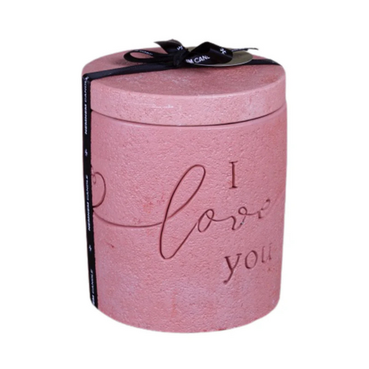 I Love You Cylinder Jar Large Pink