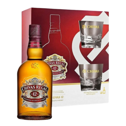 Chivas 12 Yrs Old Whiskey With Glasses Pack
