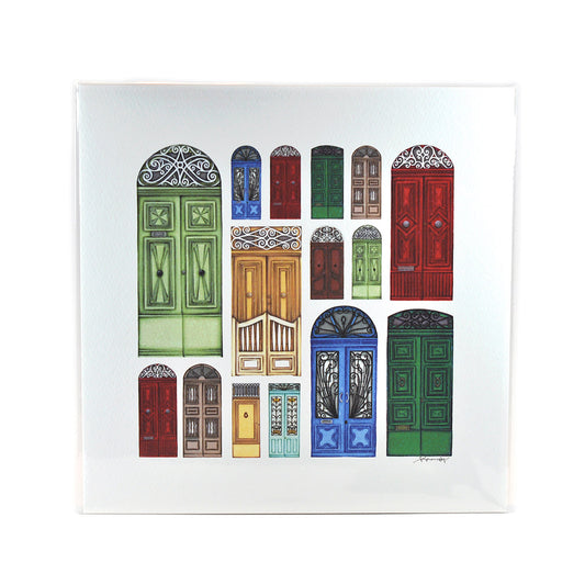 Doors of Malta Square Print