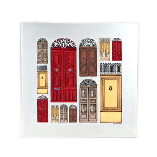 Stepahine Borg Square print Red