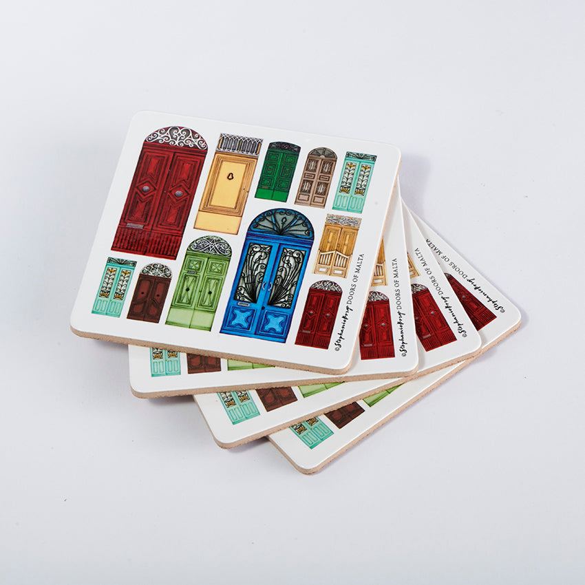 Maltese Door Coaster Set, X 4