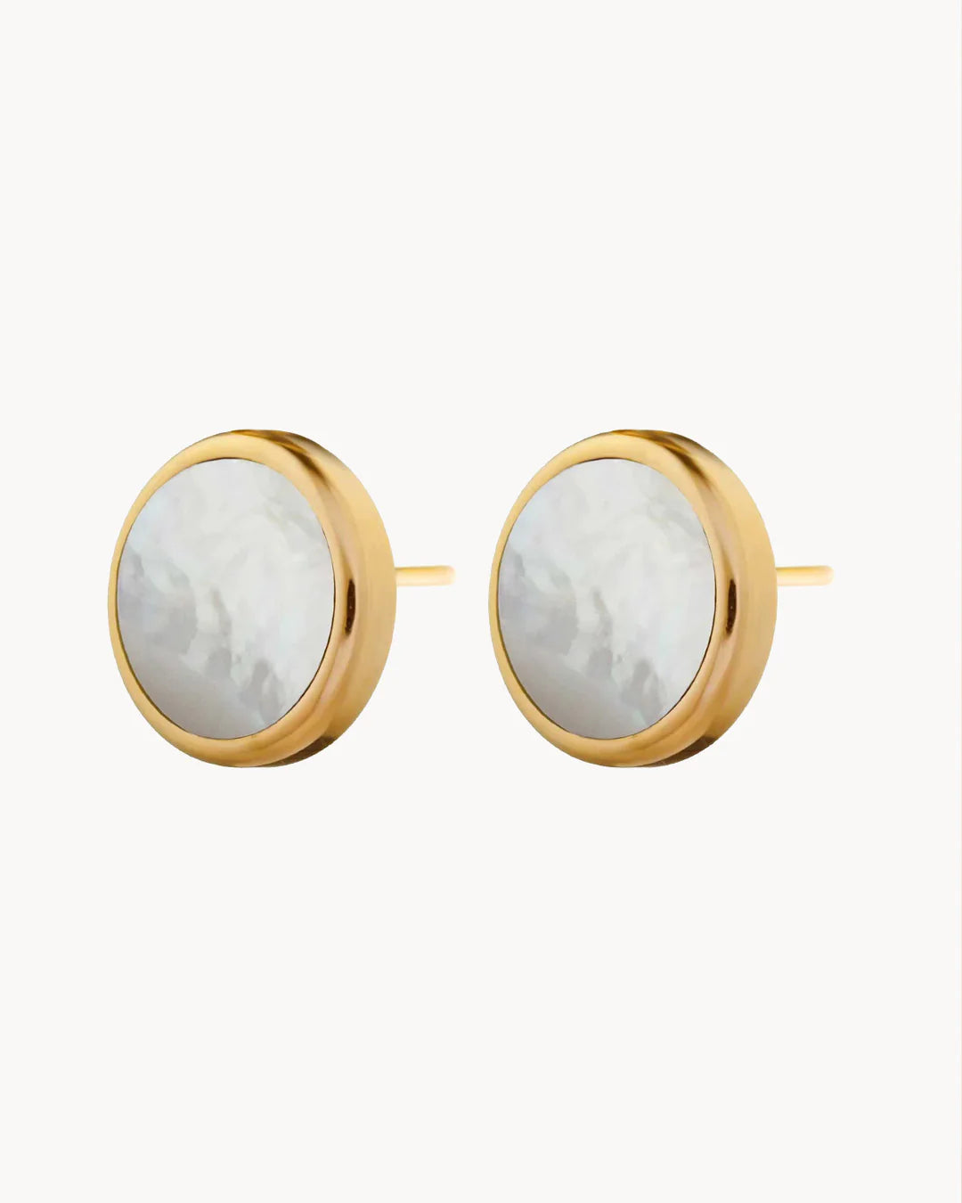 Power Habbata Stud Earrings White