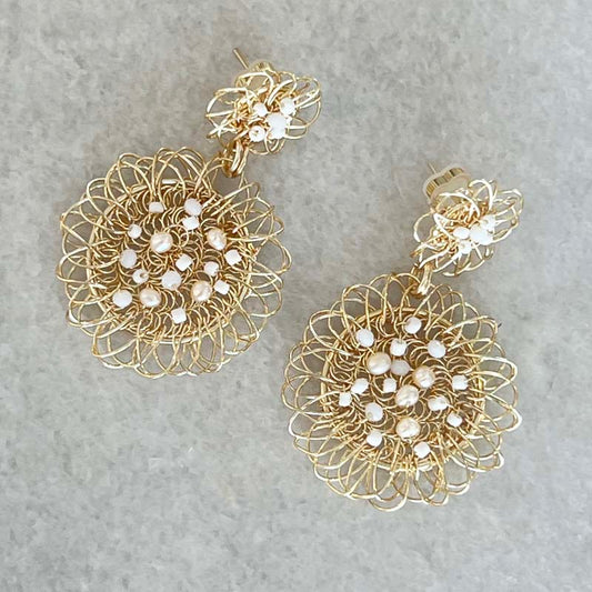 Handmade Crystal And Pearl Earrings