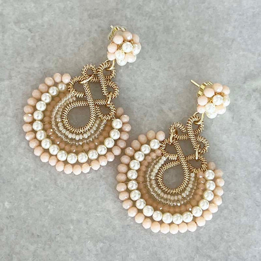 Handmade Crystal And Pearl Earrings