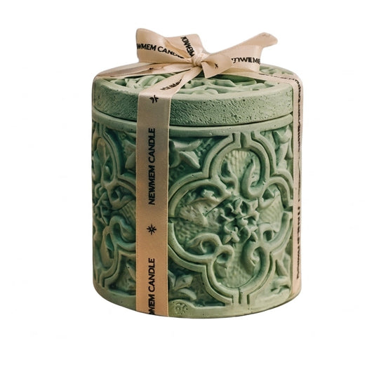 Small Cylinder Maltese Tile Green
