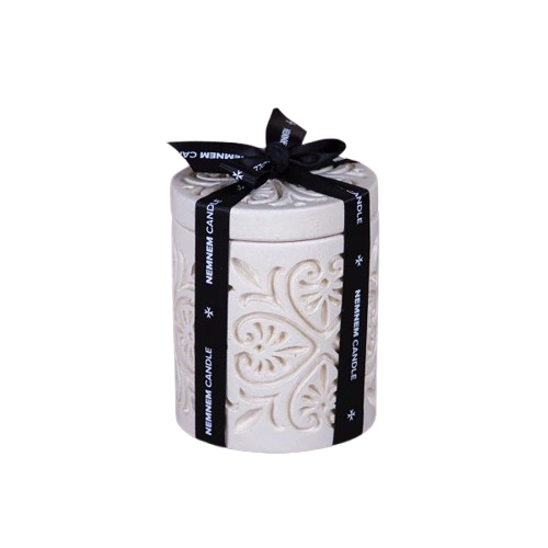 Small Cylinder Maltese Heart Beige