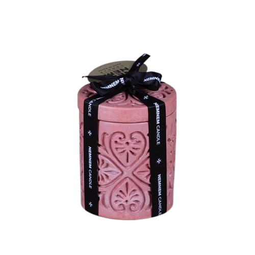 Small Cylinder Maltese Heart Pink