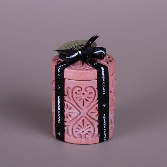Small Cylinder Maltese Heart Pink