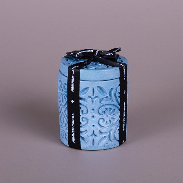 Small Cylinder Maltese Heart Blue