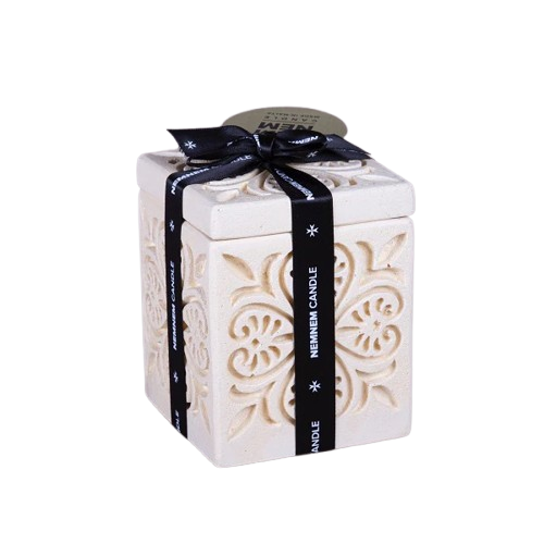 Small Cube Maltese Heart Beige