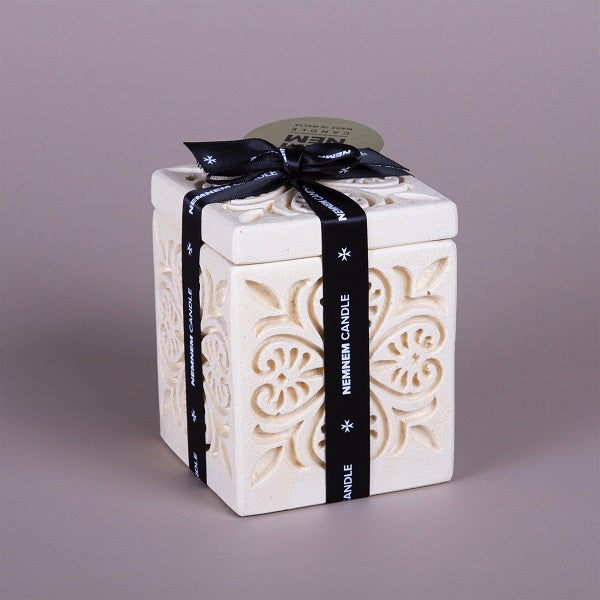 Small Cube Maltese Heart Beige