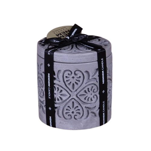 Large Cylinder Maltese Heart Grey