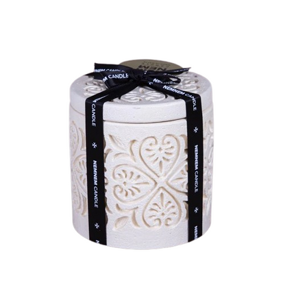 Large Cylinder Maltese Heart Beige