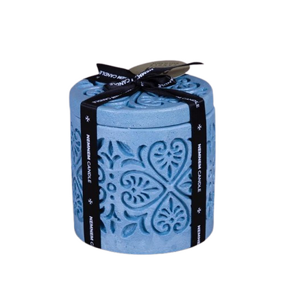 Large Cylinder Maltese Heart Blue