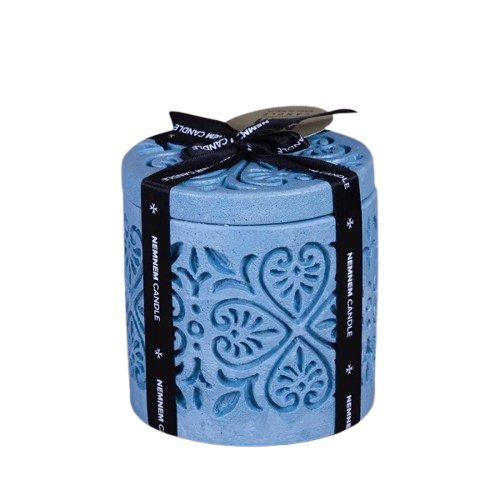 Large Cylinder Maltese Heart Blue