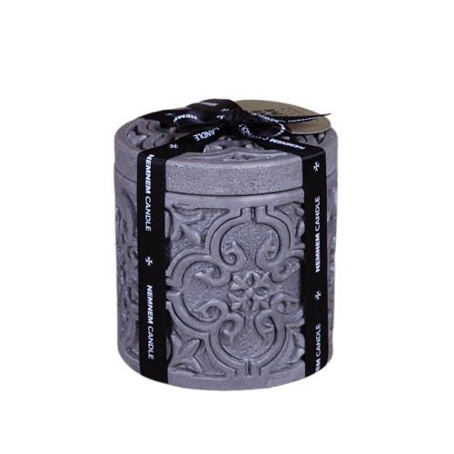 Large Cylinder Maltese Tile Grey