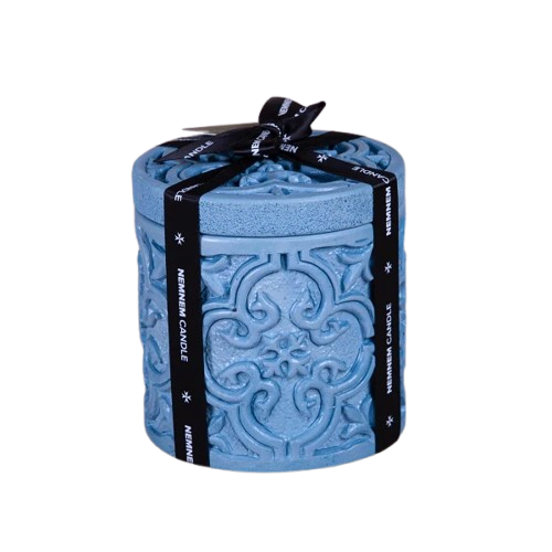 Large Cylinder Maltese Tile Blue