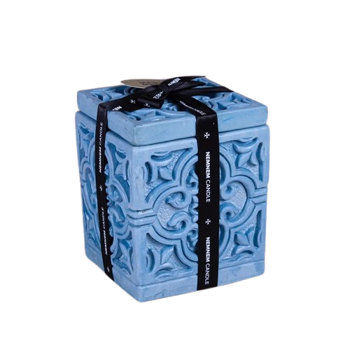 Large Cube Maltese Tile Blue