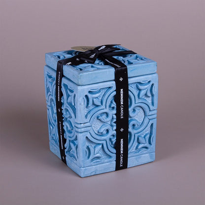 Large Cube Maltese Tile Blue