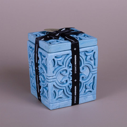 Large Cube Maltese Tile Blue