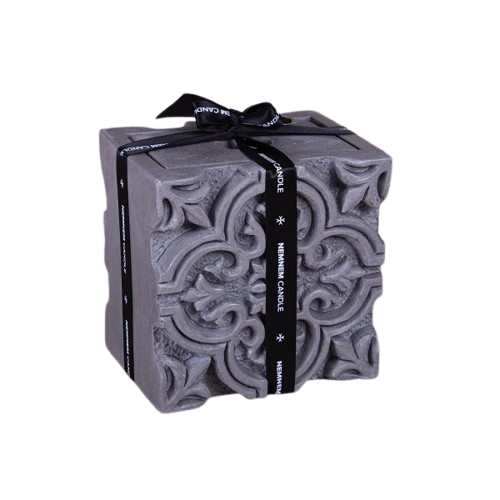Large Square Jar Full Maltese Tile Grey