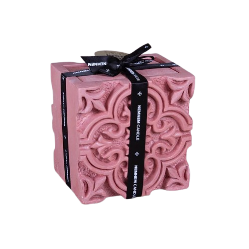 Large Square Jar Full Maltese Tile Pink