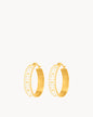 Kavallieri White Maltese Cross Statement Hoop Earrings
