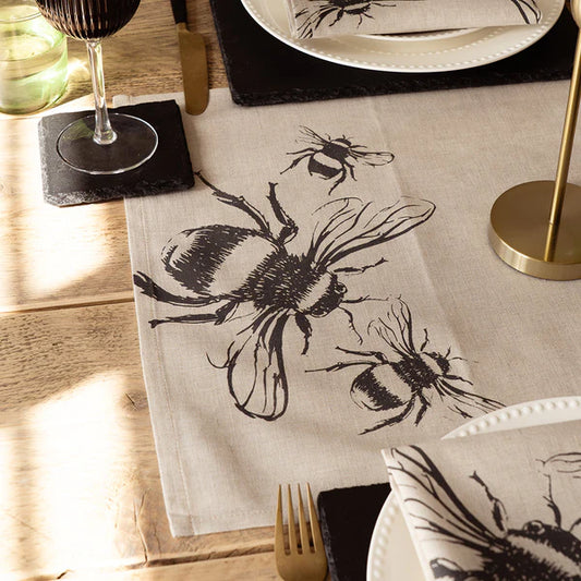 Linen Table Runner Bee