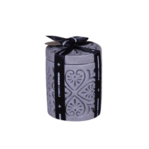 Small Cylinder Maltese Heart Grey