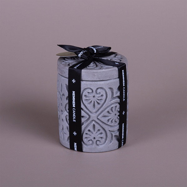 Small Cylinder Maltese Heart Grey