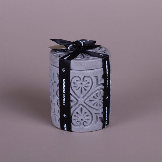 Small Cylinder Maltese Heart Grey