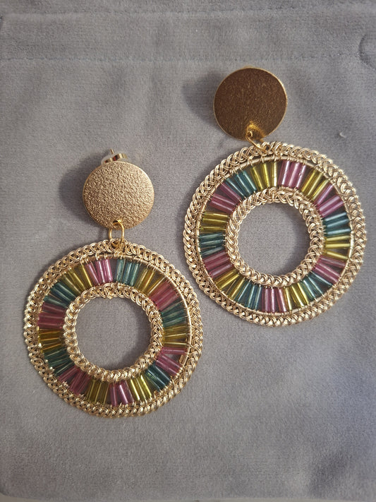 Colourful Handmade Crystal Earrings