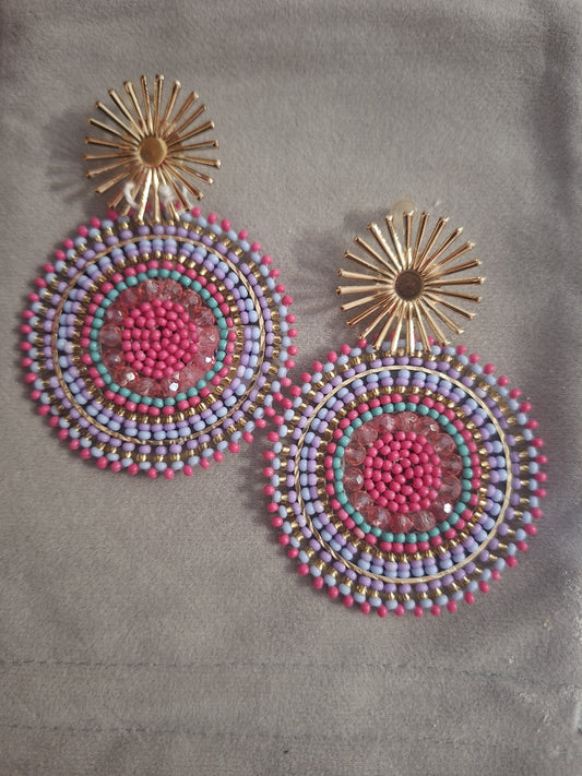 Colourful Handmade Crystal Earrings (NS11)