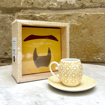 Pop Bone Esspresso Cup and Saucer Beach Yellow