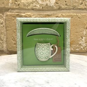 Pop Bone Esspresso Cup And Saucer Garden Green