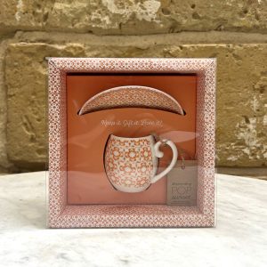 Pop Bone Esspresso Cup And Saucer Sunset Orange