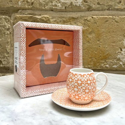 Pop Bone Esspresso Cup And Saucer Sunset Orange