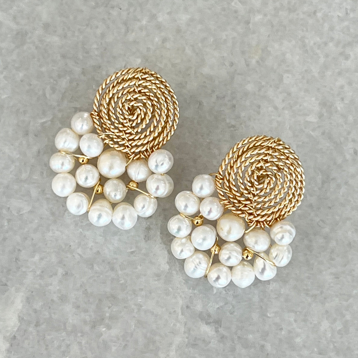 Pearl & Gold Handmade Earrings